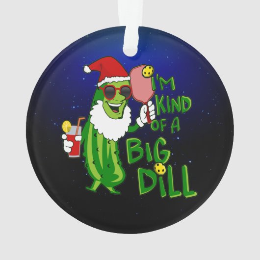 Big Dill PIckleball Santa Kerstmis Ornament (achterkant)