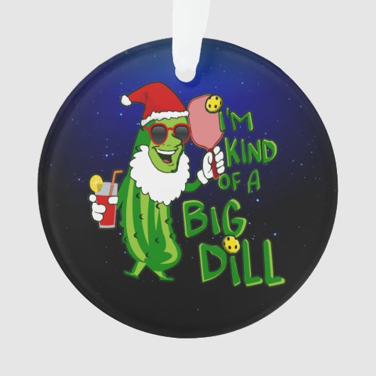 Big Dill PIckleball Santa Kerstmis Ornament (voorkant)