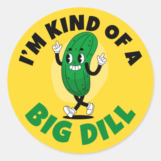 Big Dill Pun Sticker 3 inch (vel 6) (Voorkant)