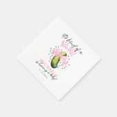 Big Dill Waterverf Coquette Pickle Baby shower Servet (Hoek)