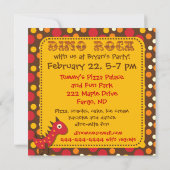 Big Dino Rock Party Dinosaur Birthday - uitnodigin Kaart (Achterkant)