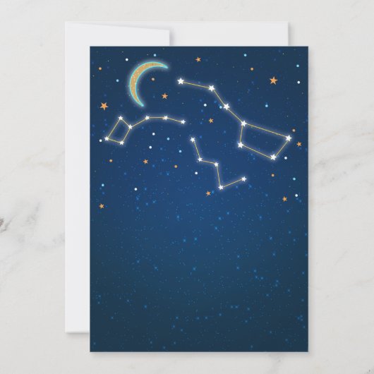 Big Dipper Star Gazing Constellation Baby shower Kaart (Achterkant)
