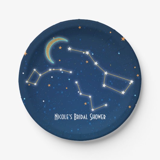 Big Dipper Star Gazing Constellation Celestial Papieren Bordje (Voorkant)