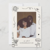 Big Disco Monogram Frans Leuk Hand Getekend Huweli Kaart (Achterkant)