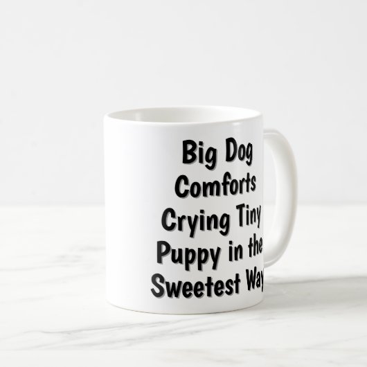 Big Dog Comforts Crying Tiny Puppy Mug Koffiemok (Voorkant rechts)