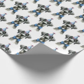 Big Dog in a Tiny Birthday Hat and Bowtie Cadeaupapier (Hoek)