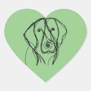 Big Dog Minimalist Line Heart Sticker