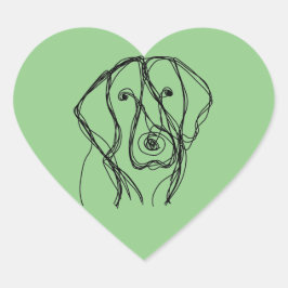 Big Dog Minimalist Line Heart Sticker
