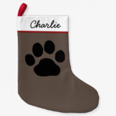 Big Dog Paw Print | Schattigee Canine Lover's Holi Kleine Kerstsok (Voorkant)