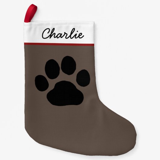 Big Dog Paw Print | Schattigee Canine Lover's Holi Kleine Kerstsok (Voorkant)