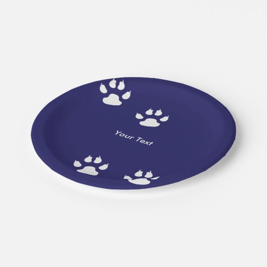 Big Dog schildert afdrukken op blauw Papieren Bordje (Gekanteld)