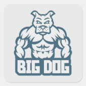 Big Dog Vierkante Sticker (Voorkant)