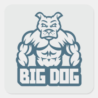 Big Dog Vierkante Sticker
