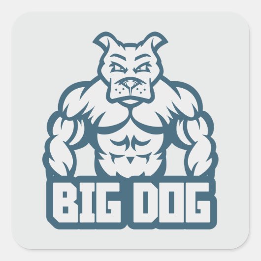 Big Dog Vierkante Sticker (Voorkant)