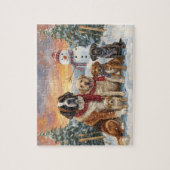 Big Dogs Small Dogs Winter Snowman Art Legpuzzel (Verticaal)