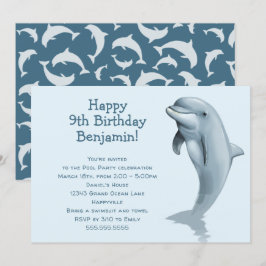 Big Dolphin Kids Birthday Party Kaart