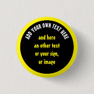 Big Dot black + je rug, tekst en ideeën Ronde Button 3,2 Cm