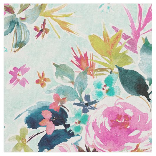BIG DREAMS Mint Pink Floral Stof (Close Up)