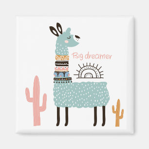 Big Dreamweaver Llama met Cactus Magneet