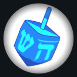 Big Dreidel Fade to Black Round Stickers<br><div class="desc">Een groot blauw droommodel herinnert iedereen eraan dat de feestdag van de lichten hier is! Happy Chanukah</div>