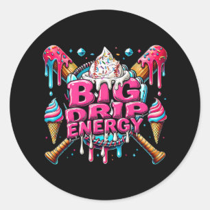Big Drip Energy Sell Drip Ice Cream Sprinkles 2 Ronde Sticker
