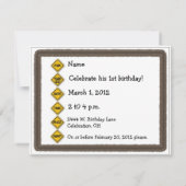 Big Dump Truck Construction Kinder Party Invitatio Kaart (Achterkant)