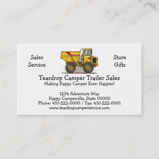 Big Dump Truck Visitekaartje (Voorkant)