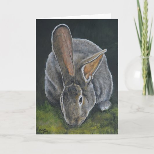 Big Ears Bunny Animal Art Wenskaart Kaart (Voorkant)