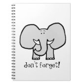 Big Ears the Elephant Vergeet notebook niet Notitieboek (Voorkant)
