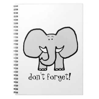 Big Ears the Elephant Vergeet notebook niet Notitieboek