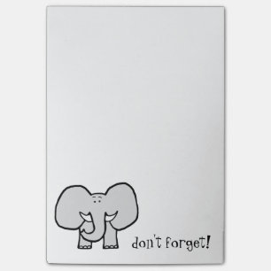 Big Ears the Elephant Vergeet Post-It Notes niet