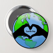 Big Earth Day Hands Heart Button (Voorkant /achterkant)