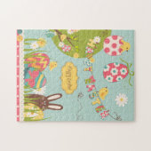 Big Easter set met schattig chocoladekonijn Legpuzzel (Horizontaal)