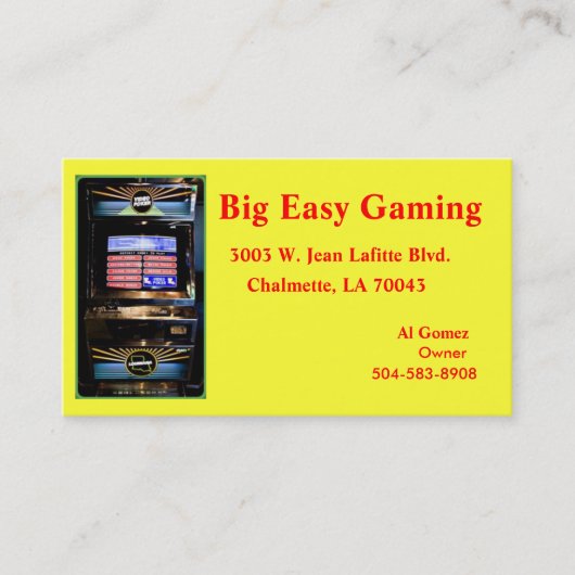 Big Easy Gaming, 3003 W. Jean Lafitte Blv... Visitekaartje (Voorkant)