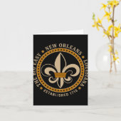 Big Easy New Orleans Louisiana Fleur De Lis Establ Kaart (Gele Bloem)