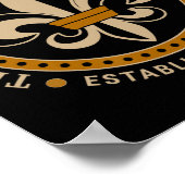 Big Easy New Orleans Louisiana Fleur De Lis Establ Poster (Hoek)