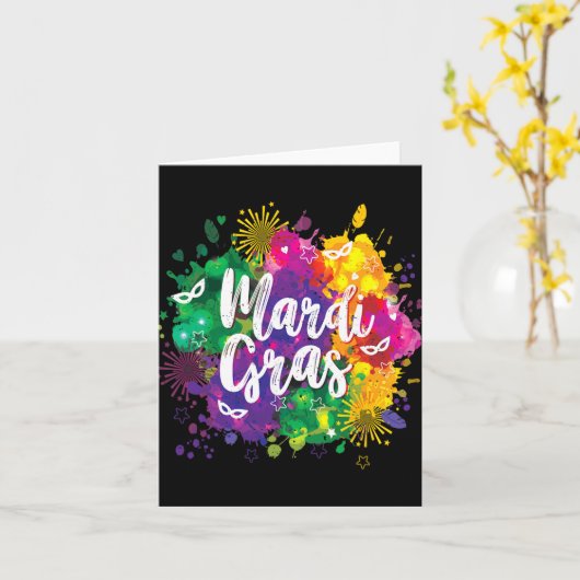 Big Easy Vibes Mardi Gras Fat Tuesday New Orleans Kaart (Gele Bloem)