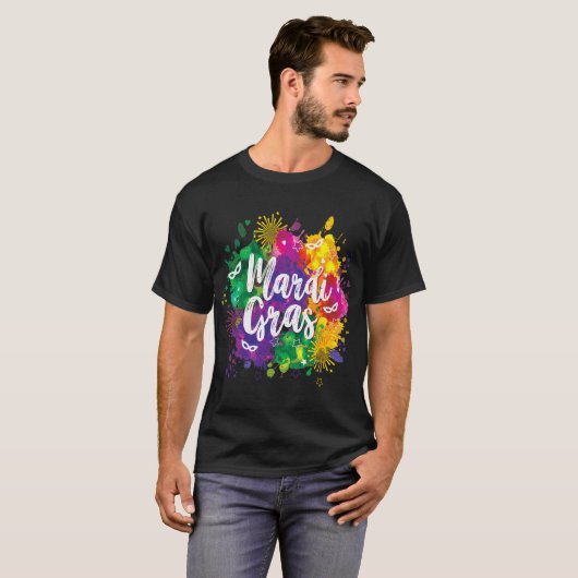 Big Easy Vibes Mardi Gras Fat Tuesday New Orleans T-shirt (Voorkant volledig)
