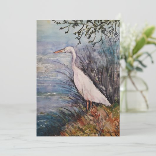 Big Egret Feestdagenkaart (Staand voorkant)