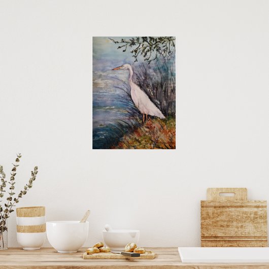 Big Egret Poster (Keuken)