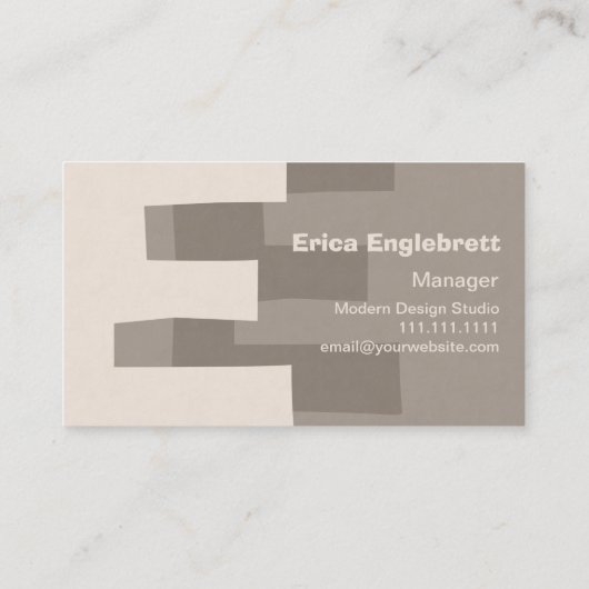 Big Elegant Retro E Monogram Visitekaartje (Achterkant)