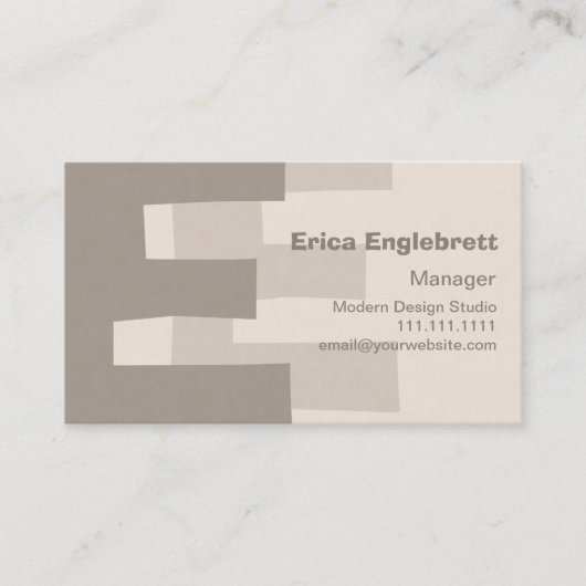 Big Elegant Retro E Monogram Visitekaartje (Voorkant)