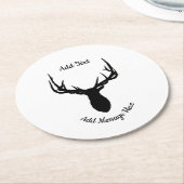 Big Elk, voeg tekst en bericht toe Ronde Kartonnen Onderzetter (Gebogen)