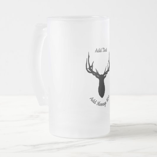 Big Elk, voeg tekst en massage toe Matglas Bierpul (Voorkant links)