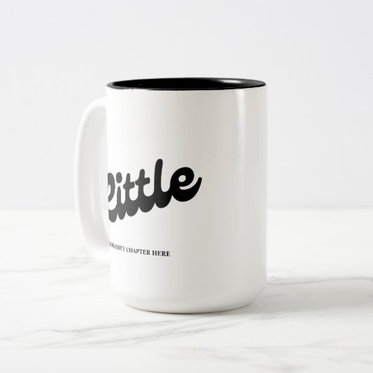 BIG- EN KLEINE sorority Hoofdstuk Name Custom Two- Tweekleurige Koffiemok (Voorkant links)