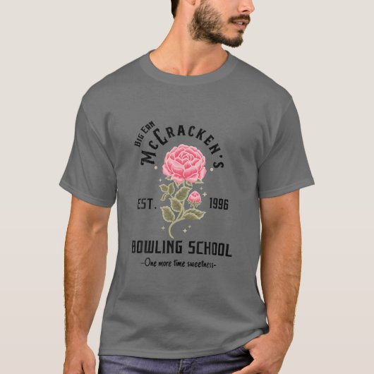 Big Ern Mccracken Bowling School, Est.1996 Flower T-shirt (Voorkant)