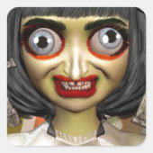 Big Eye Bula Vierkante Sticker (Voorkant)