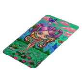 Big Eye Butterfly Fairy Purple Hair Turtle Raccoon Magneet (Linkerzijde)