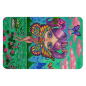 Big Eye Butterfly Fairy Purple Hair Turtle Raccoon Magneet (Horizontaal)