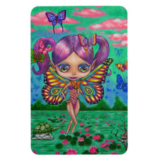 Big Eye Butterfly Fairy Purple Hair Turtle Raccoon Magneet